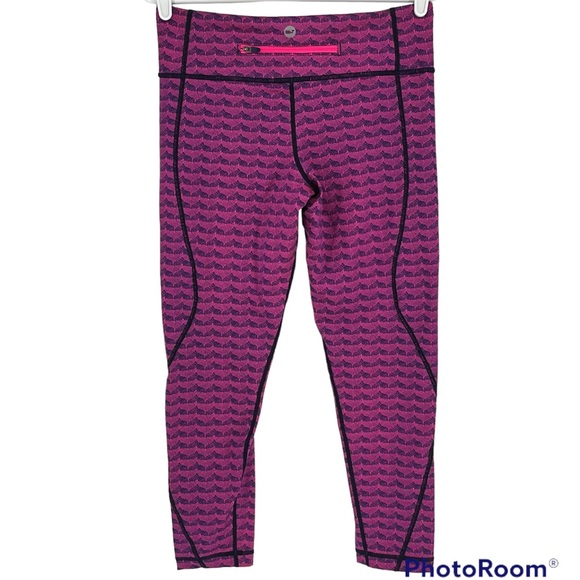 VINEYARD VINES ETCHED WHALE TAIL PERFORMANCE LEGGINGS PINK BLUE MEDIUM - Picture 2 of 8
